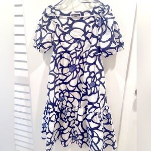 White and Blue MIdi dress